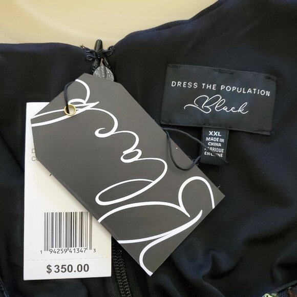 Dress the Population Black Label Nathalia Sequined Long-Sleeve Mini Dress XXL - Picture 16 of 16